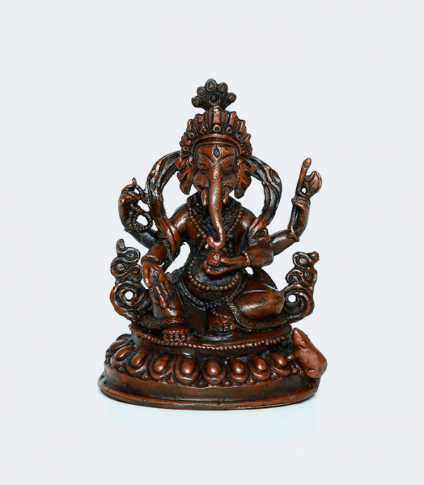 Ganesh 4" Tall - Copper Statue Handmade in Nepal